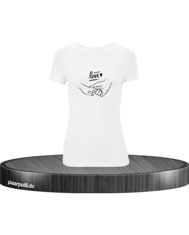 Love haltende Hände Damen T-Shirt in Größe L Love haltende Hände Damen T-Shirt in Größe L