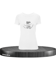 Love haltende Hände Damen T-Shirt in Größe L