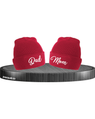 Mom und Dad Partnerlook Beanies rot