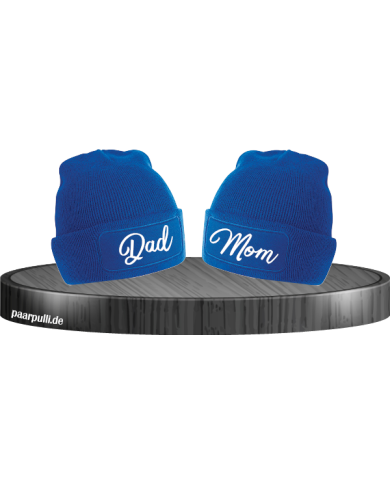 Mom und Dad Partnerlook Beanies blau Mom und Dad Partnerlook Beanies blau