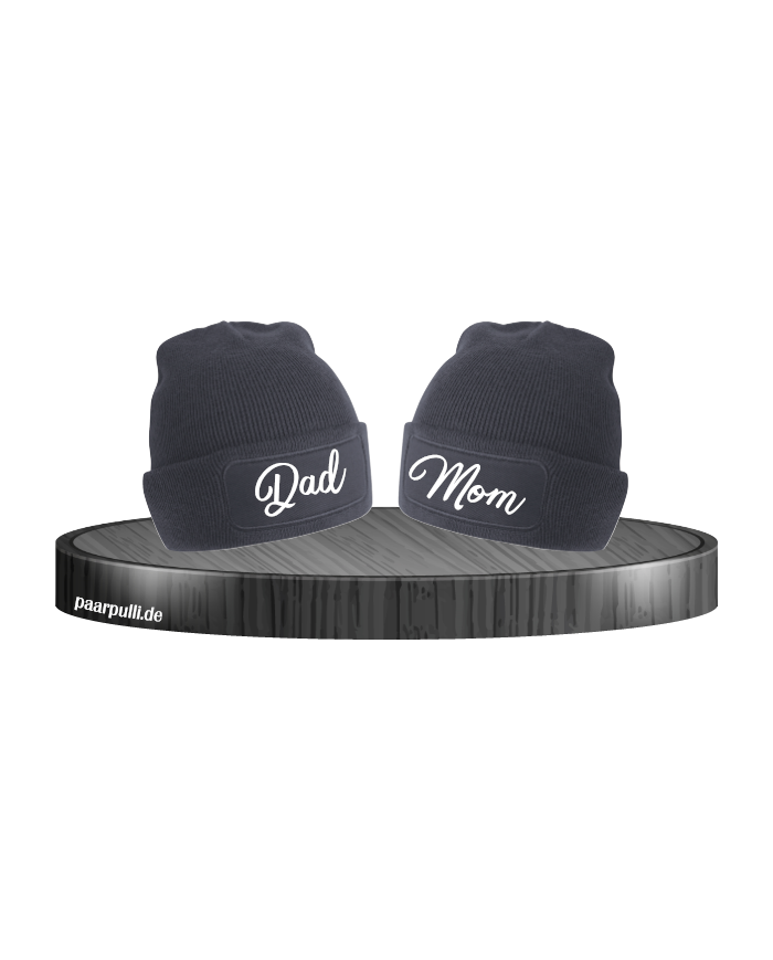 Mom und Dad Partnerlook Beanies schwarz