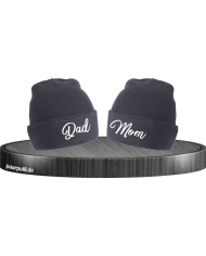 Mom und Dad Partnerlook Beanies schwarz