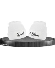 Mom und Dad Partnerlook Beanies weiß