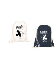 Couple Set aus 2 Turnbeutel in Schwarz und Weiß