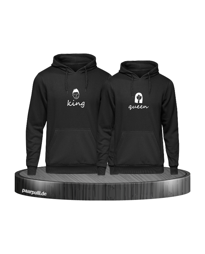 King & Queen Doodle Hoodie schwarz