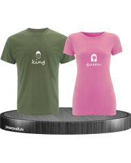 King & Queen Doodle T-Shirt grün rosa