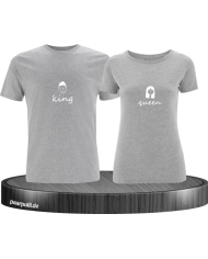 King & Queen Doodle T-Shirt grau