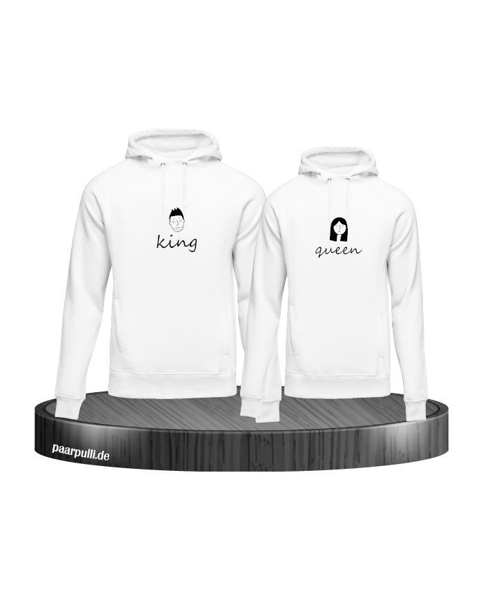 King & Queen Doodle Hoodie weiß