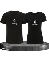 King & Queen Doodle T-Shirt schwarz