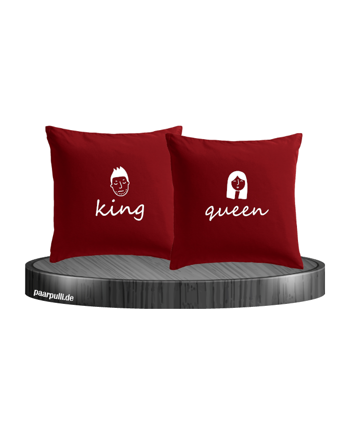 King & Queen Doodle Kissenbezüge für Pärchen Set