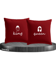 King & Queen Doodle Kissenbezüge für Pärchen Set
