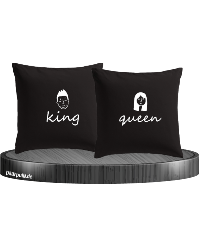 King & Queen Doodle Kissenbezüge für Pärchen Set King & Queen Doodle Kissenbezüge für Pärchen Set
