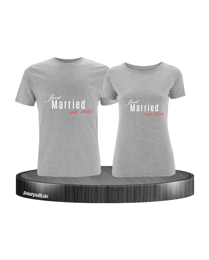 Just married mit Wunschdatum grau Just married mit Wunschdatum grau
