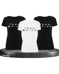 Team Bride Junggesellenabschied schwarz weiß