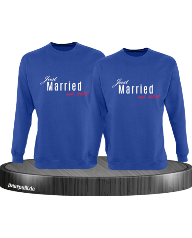 Just married mit Wunschdatum Couple Sweatshirt