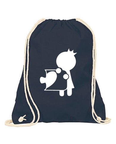 Pärchen Set aus zwei Turnbeutel mit Skizze von einem Puzzle