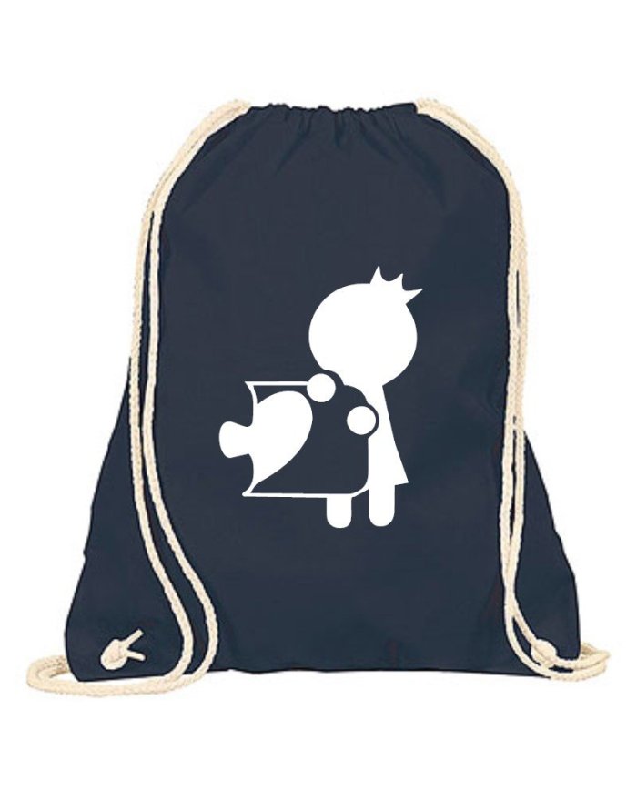 Pärchen Set aus zwei Turnbeutel mit Skizze von einem Puzzle