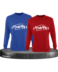 Mr. und Mrs. verziertes Partnerlook Sweatshirt