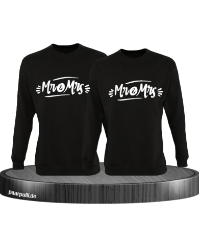 verziertes Mr. und Mrs. Partnerlook Sweatshirt schwarz verziertes Mr. und Mrs. Partnerlook Sweatshirt schwarz