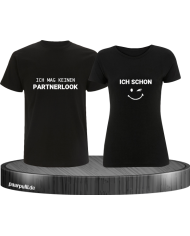 Ich mag keinen Partnerlook und ich schon Couple T-Shirt schwarz