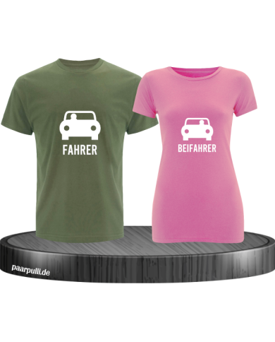 Fahrer und Beifahrer mit Sitzplätzen khaki rosa Fahrer und Beifahrer mit Sitzplätzen khaki rosa