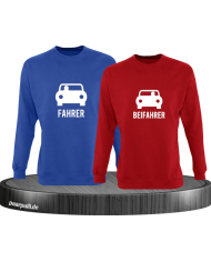 Fahrer und Beifahrer mit Sitzplatz blau rot