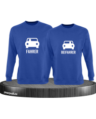 Fahrer und Beifahrer mit Sitzplatz blau