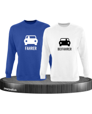 Fahrer und Beifahrer mit Sitzplatz blau weiß