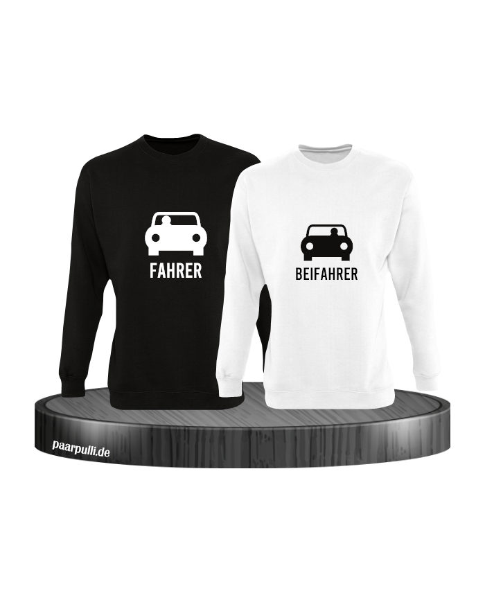 Fahrer und Beifahrer mit Sitzplatz schwarz weiß