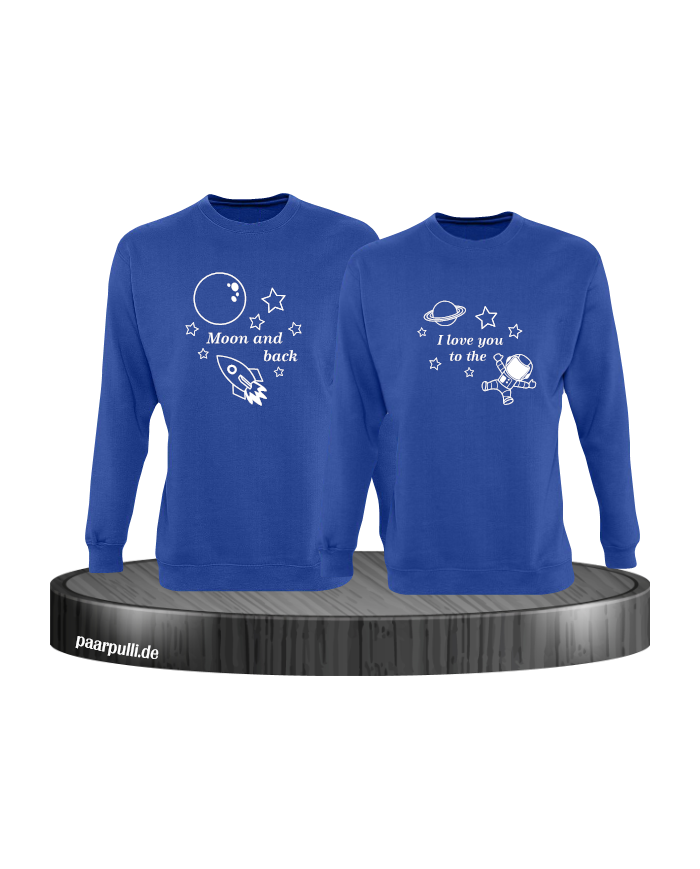 I Love you to the Moon and back blau