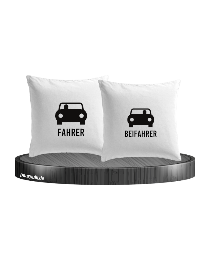 Fahrer und Beifahrer mit Sitzplätzen weiß