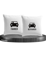 Fahrer und Beifahrer mit Sitzplätzen weiß