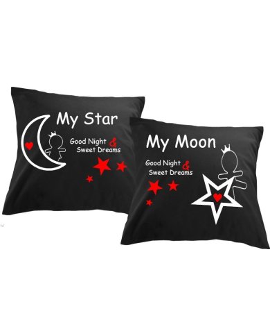 Kissenbezug Set My Star & My Moon mit Skizze