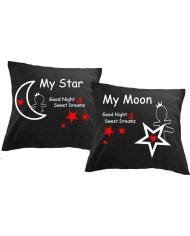Kissenbezug My Moon& My Star Schwarz
