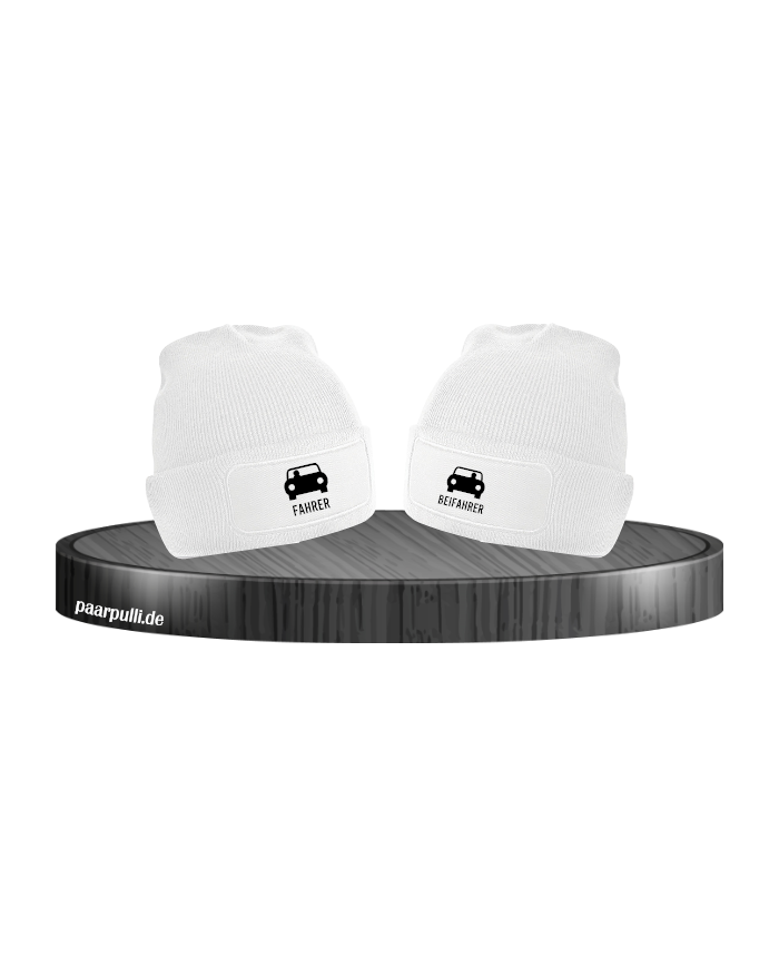 Fahrer und Beifahrer weiß