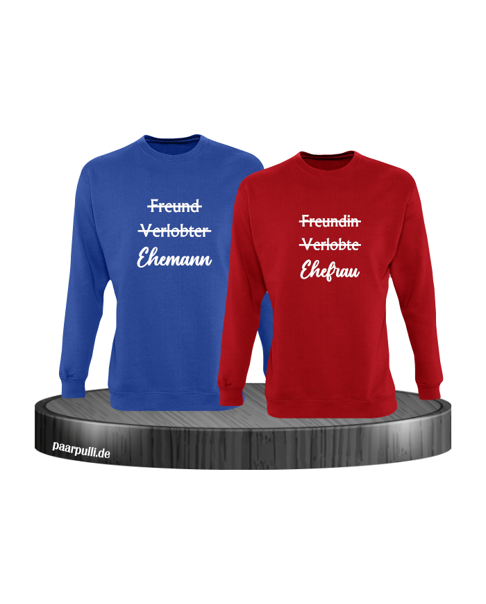 Ehemann und Ehefrau blau rot