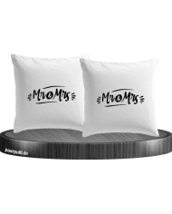 Mr. und Mrs. mit Strichen weiß