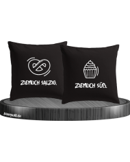 Ziemlich salzig und ziemlich süß Kissenbezüge für Pärchen Set