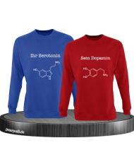 Ihr Serotonin und sein Dopamin blau rot