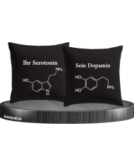Ihr Serotonin und sein Dopamin Kissenbezüge für Pärchen Set