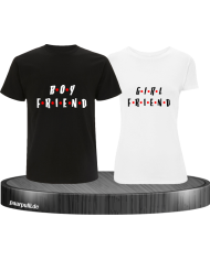 Boyfriend Girlfriend T-Shirt schwarz weiß