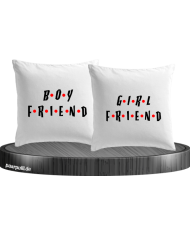 Boyfriend Girlfriend Kissen weiß