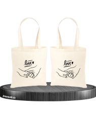 Love Partnerlook Jutebeutel Set