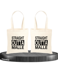 Straight Outta Malle Partnerlook Jutebeutel Set