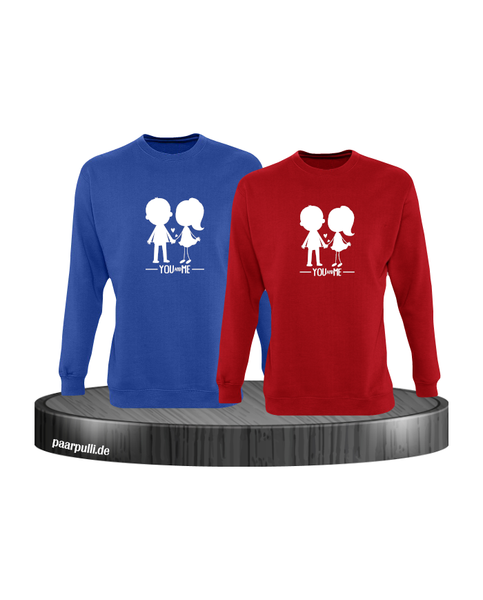 You and Me Sweatshirt Set blau rot