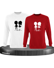You and Me Sweatshirt Set rot weiß