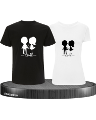 You and Me T-Shirt Set schwarz weiß
