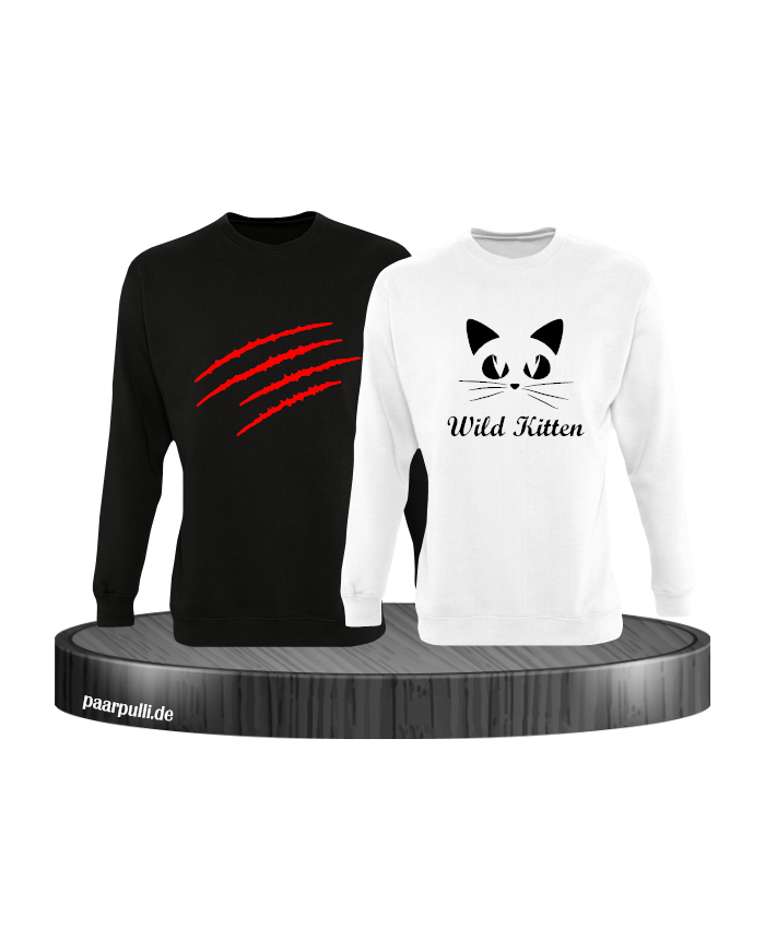 Wild Kitten Sweatshirt schwarz weiß