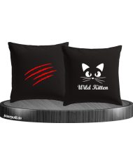 Wild Kitten Kissenbezüge schwarz