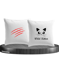 Wild Kitten Kissenbezüge weiß